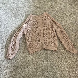 Pink waffle nit sweater